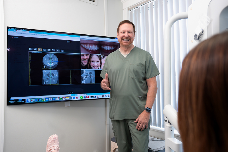Dr. Kohler explaining to patient